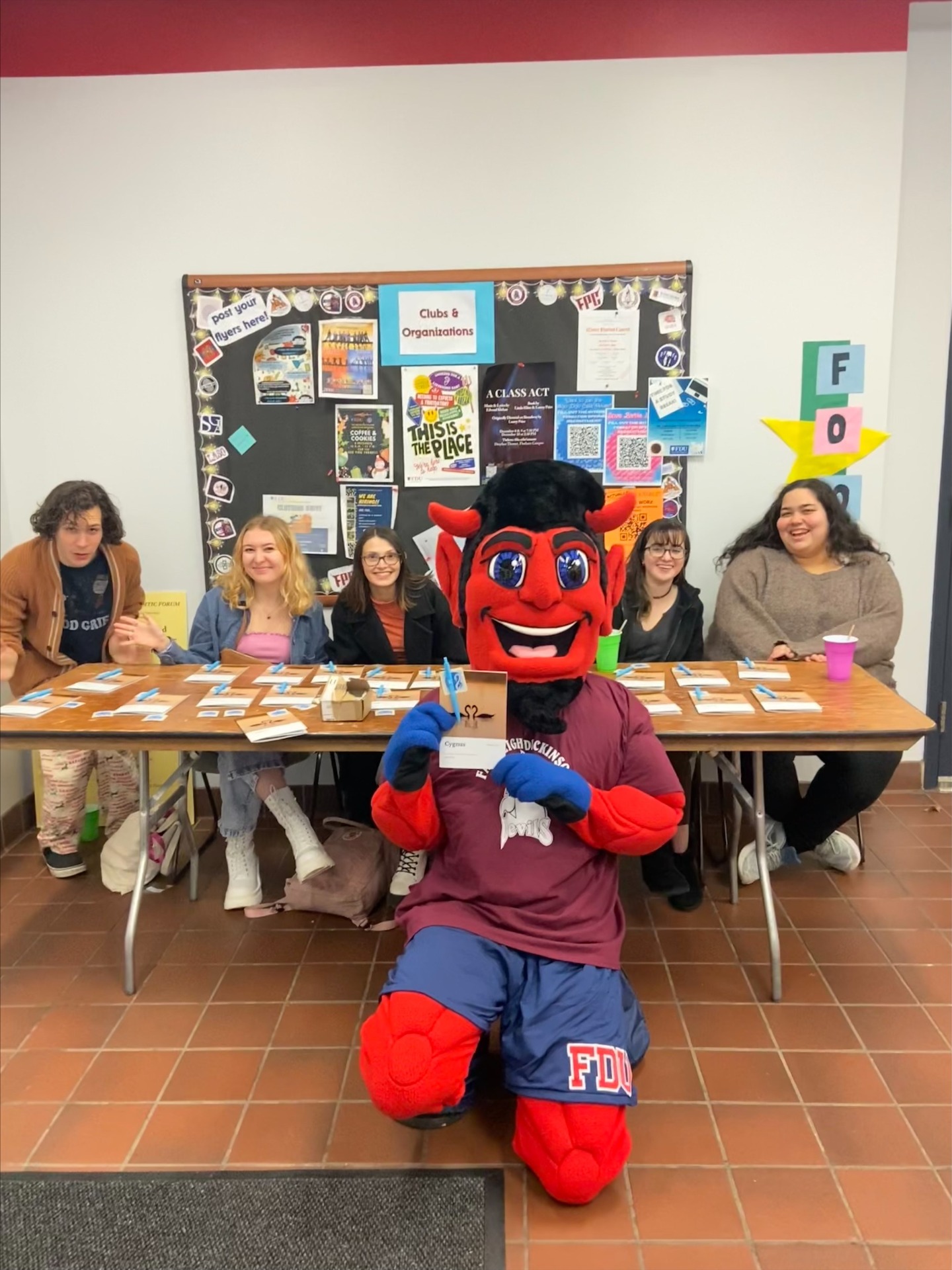 (from left to right) John Mastandrea, Ana Christaldi, Gabby Linden, Ian the Devil, Julianna Vockroth, and Samantha Elizabeth Potrille